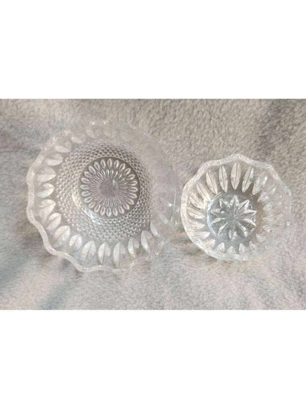 Glass Bowls Set of 2 Decorative Serving Dishes Elegant Home Decor Collection